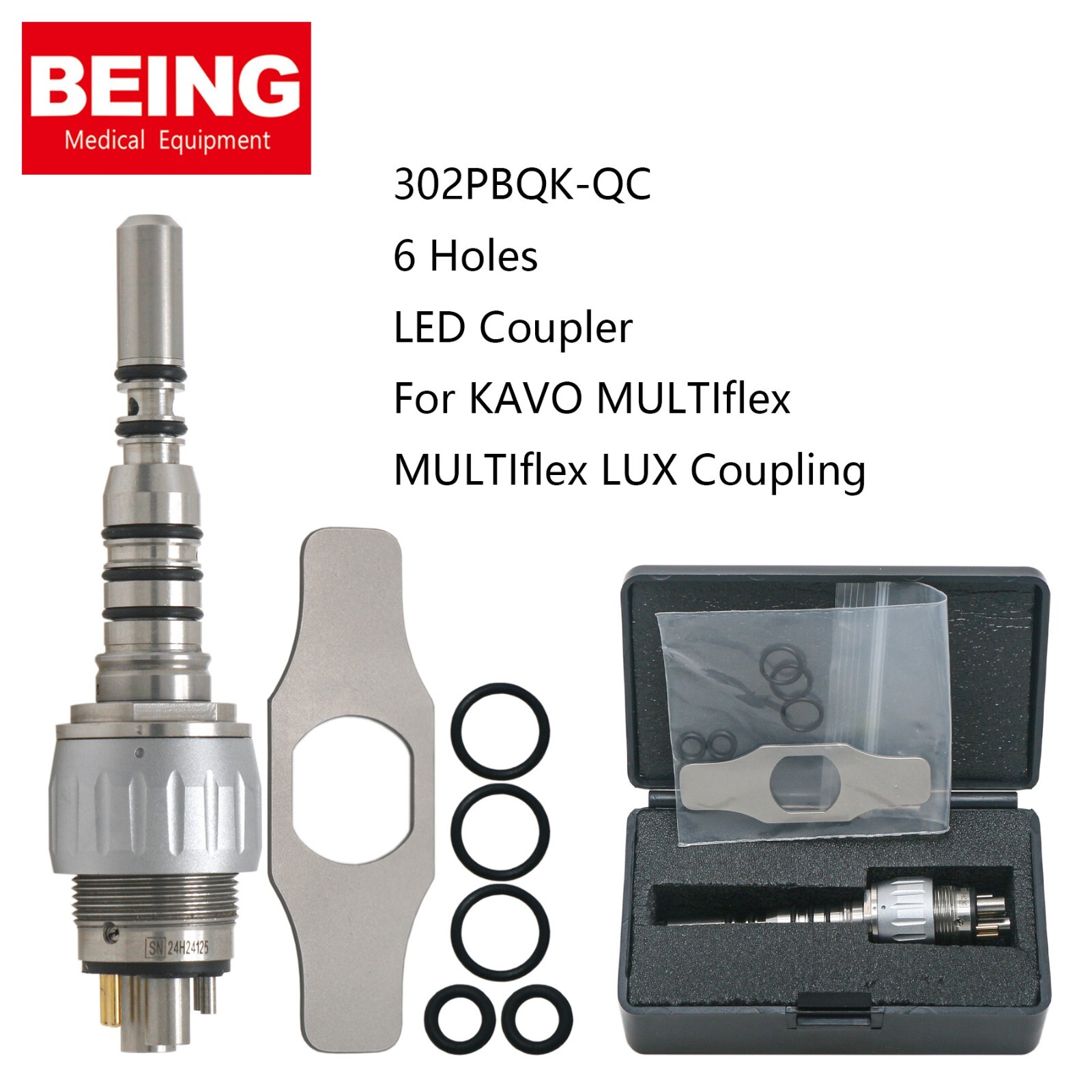 US BEING Dental Fiber Optic High Speed Handpiece For Kavo NSK Coupler 4/6 Holes