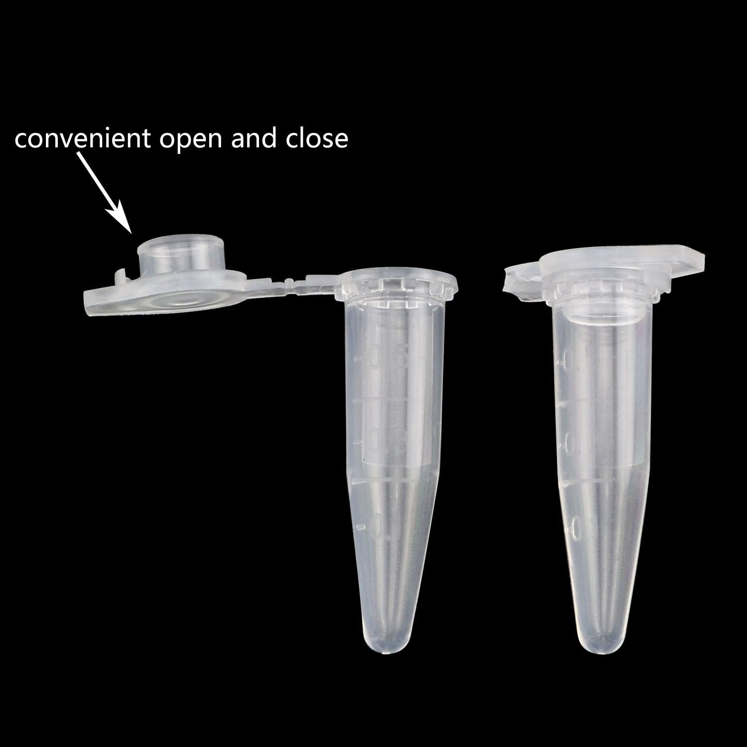 Centrifuge Tubes 200PCS 0.5 Ml Clear Graduated Polypropylene Microcentrifuge Via