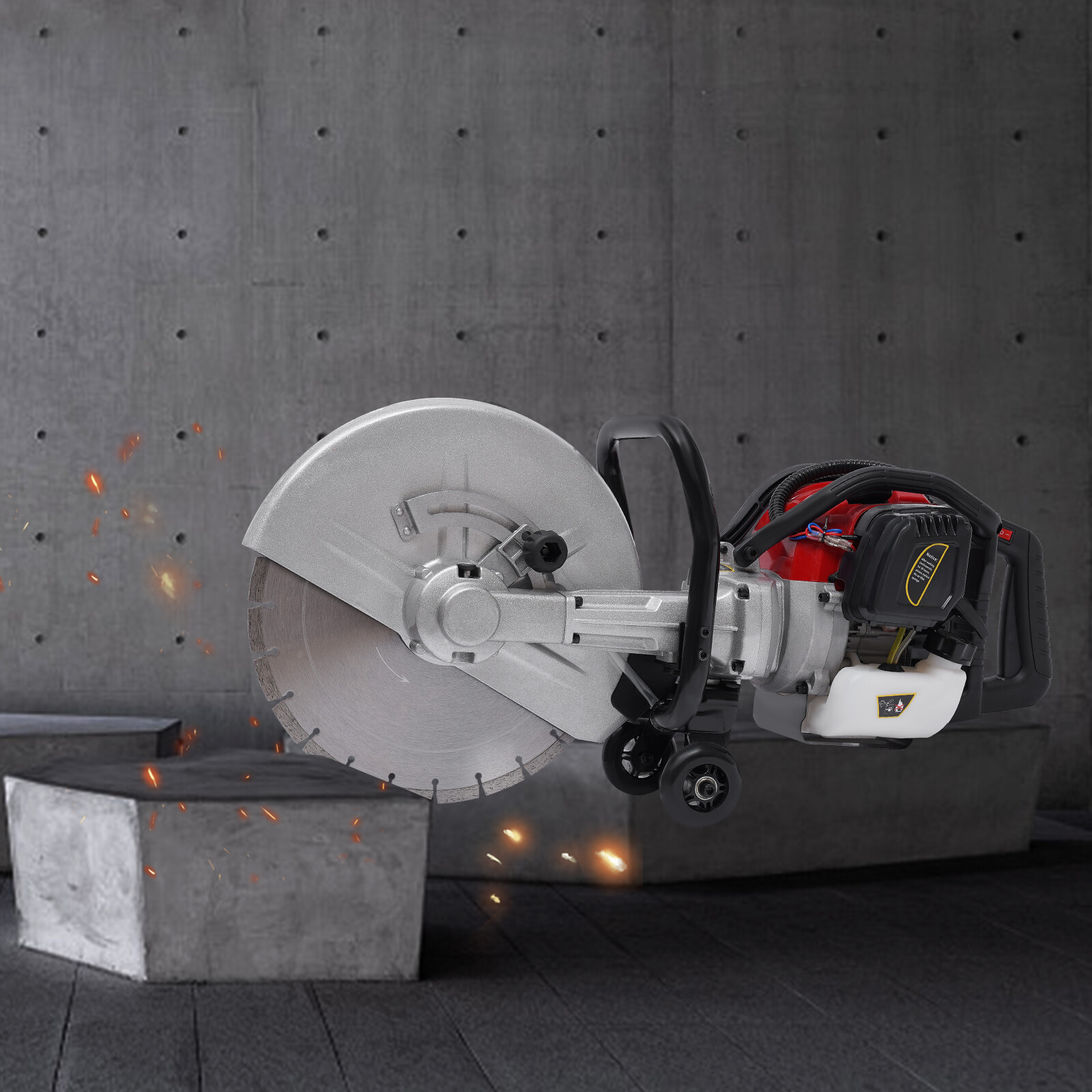 Gas Concrete Cut off Saw 2 Stroke 52 CC Cement Masonry Wet Dry Saw Cutter+Blade
