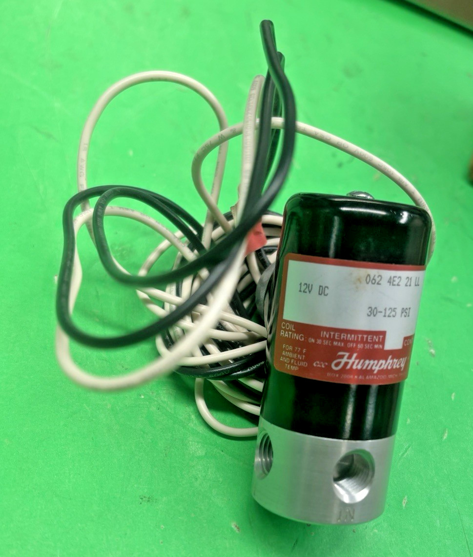 NEW HUMPHREY 062-4E2-21-LL DIRECTIONAL SOLENOID VALVE 12VDC 7.4W 30-125PSI⚡FS⚡