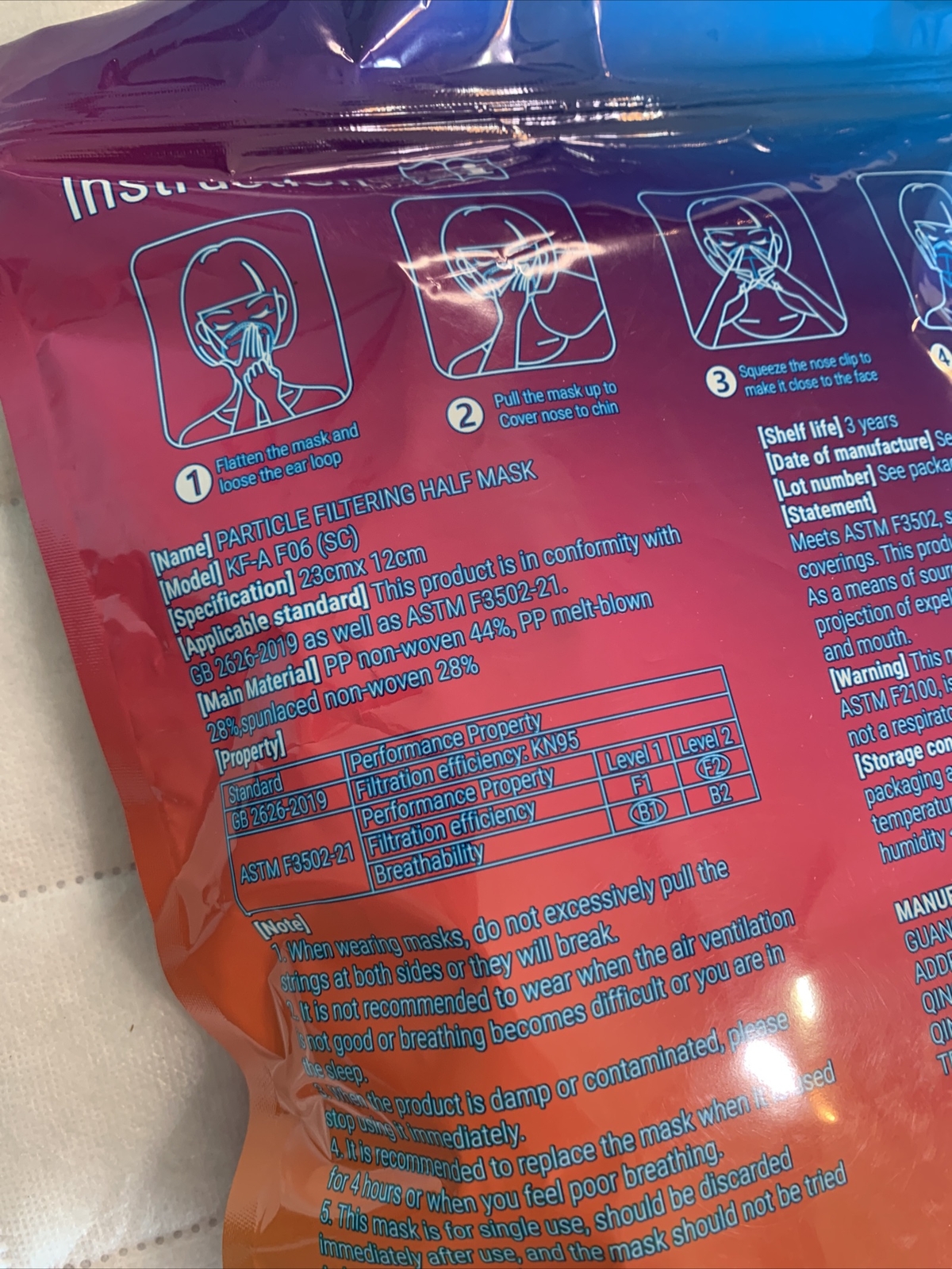 White KN95 GB2626-2019 Standard Protective Face Mask 30 Per Bag – Rasav 😷 New