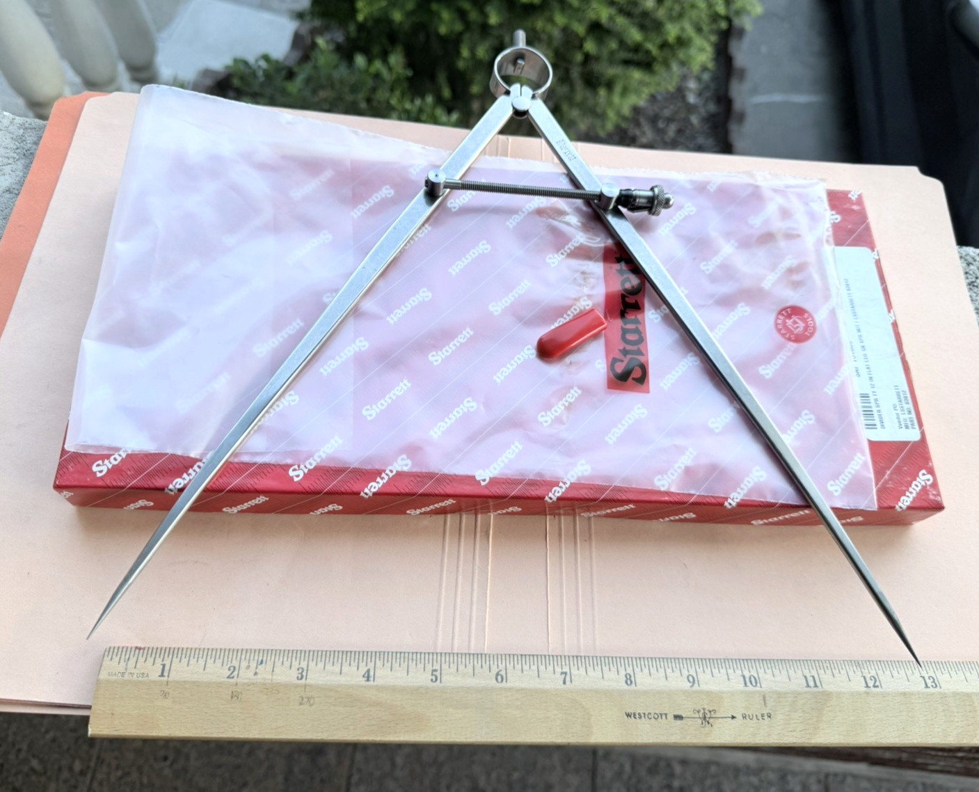 New! STARRETT No. 83B-12 Spring-Type Dividers W/Flat Legs; 12.0” Size & Capacity