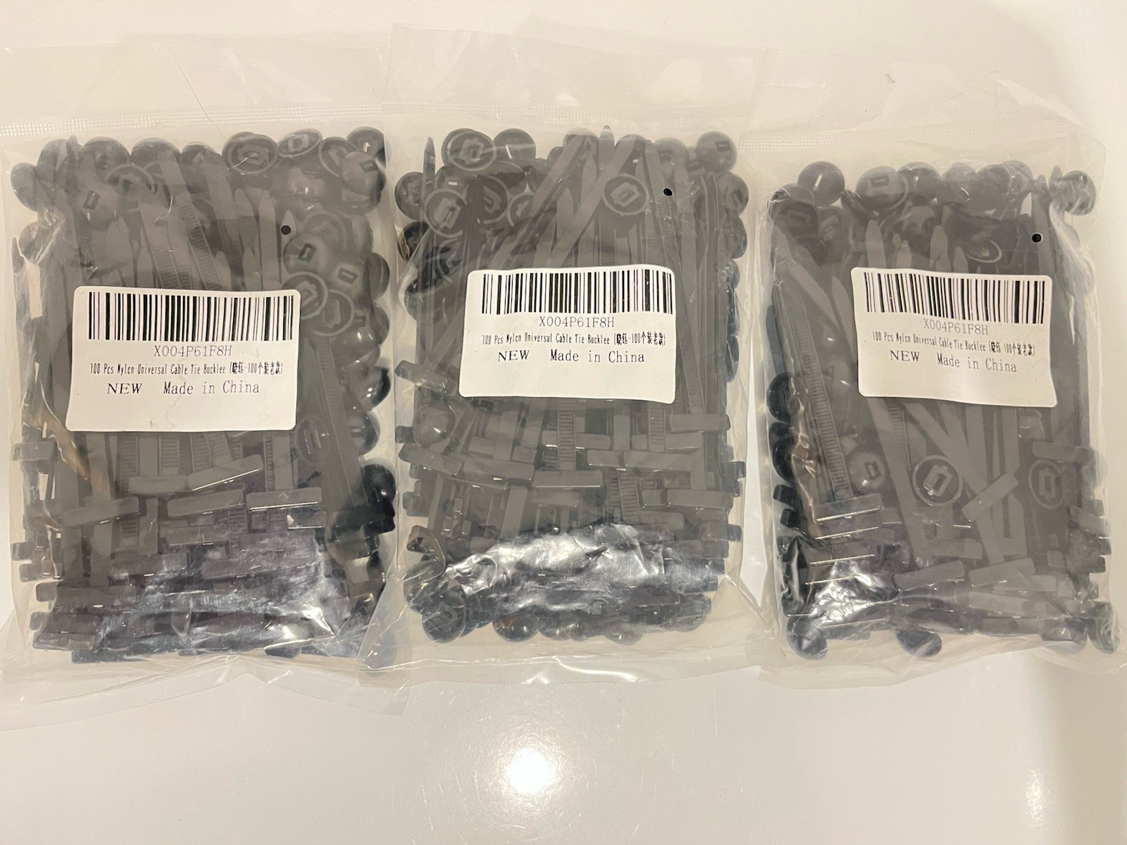 300PCS-Universal Cable Tie Buckle, Heavy Duty Self-Locking Nylon Zip Ties Holder