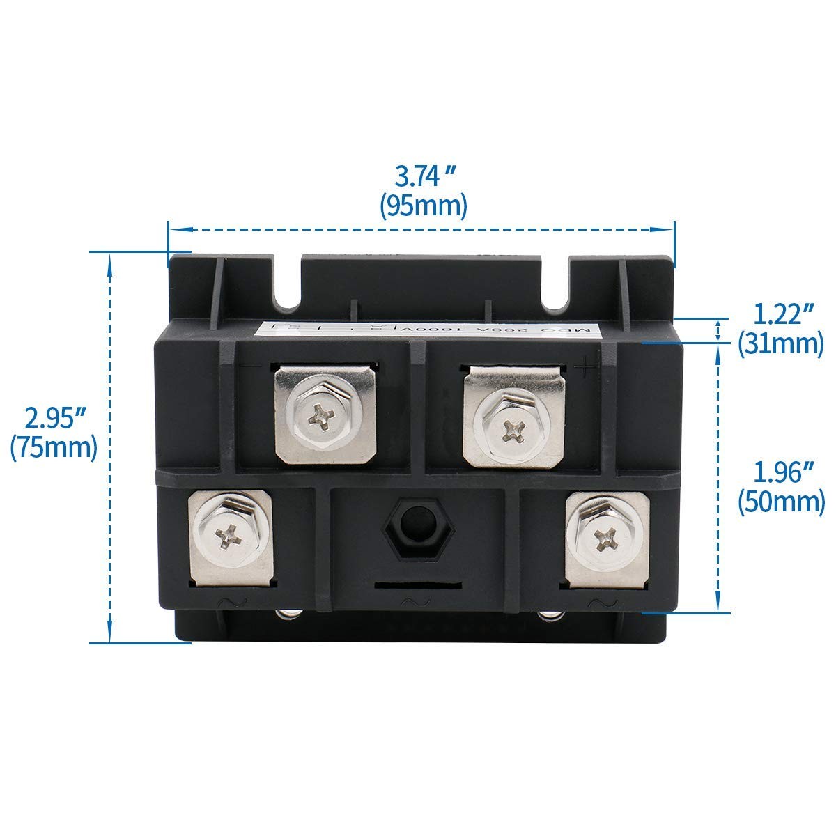 Single Phase Diode Bridge Rectifier MDQ-200A, 200A 1600V, 4 Terminal Full Wav…