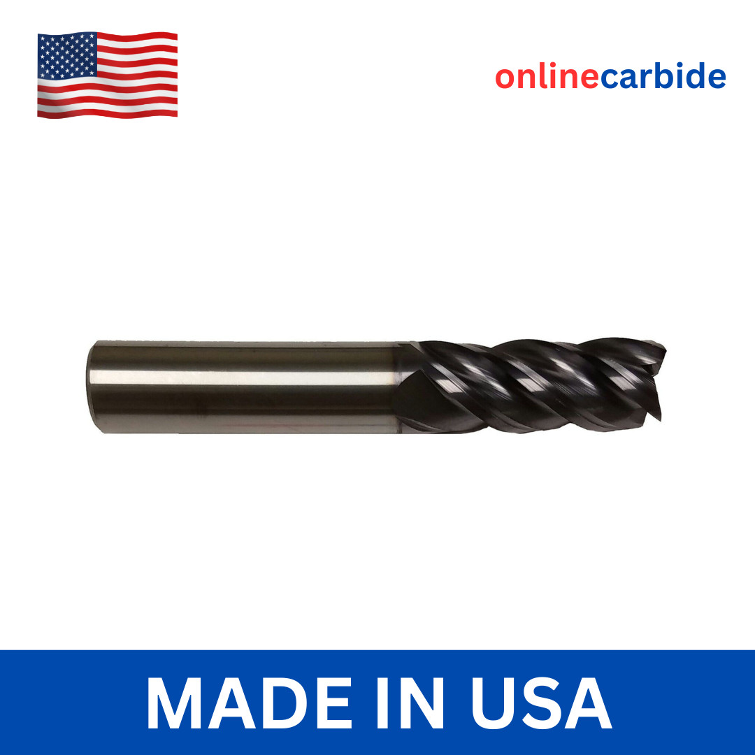 1/4″ 4 FLUTE VARIABLE HELIX CARBIDE END MILL -SQUARE END – TiALN