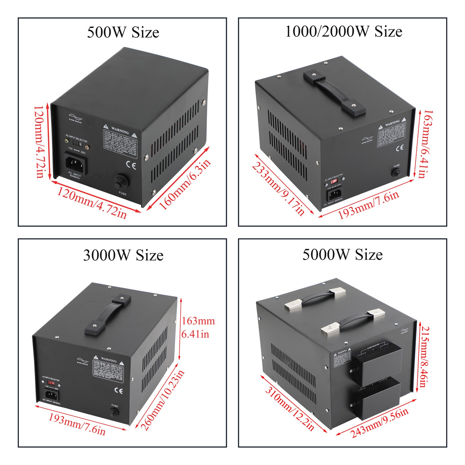 Voltage Transformer AC 110V to 220V OR AC 220V to 110V Step Up & Step Down 500W