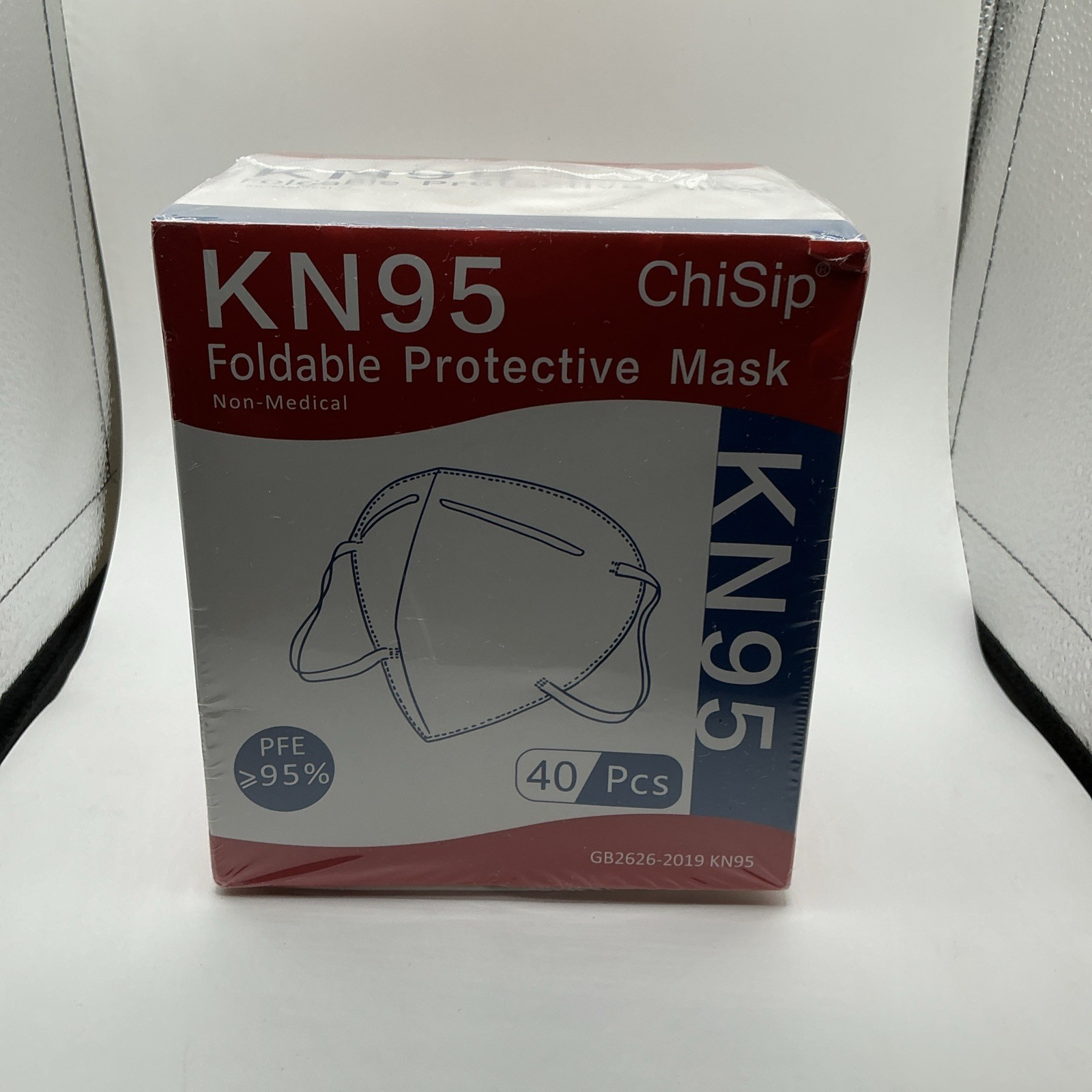 ChiSip KN95 Foldable Protective Face Masks- 40pcs New In Sealed Boxes