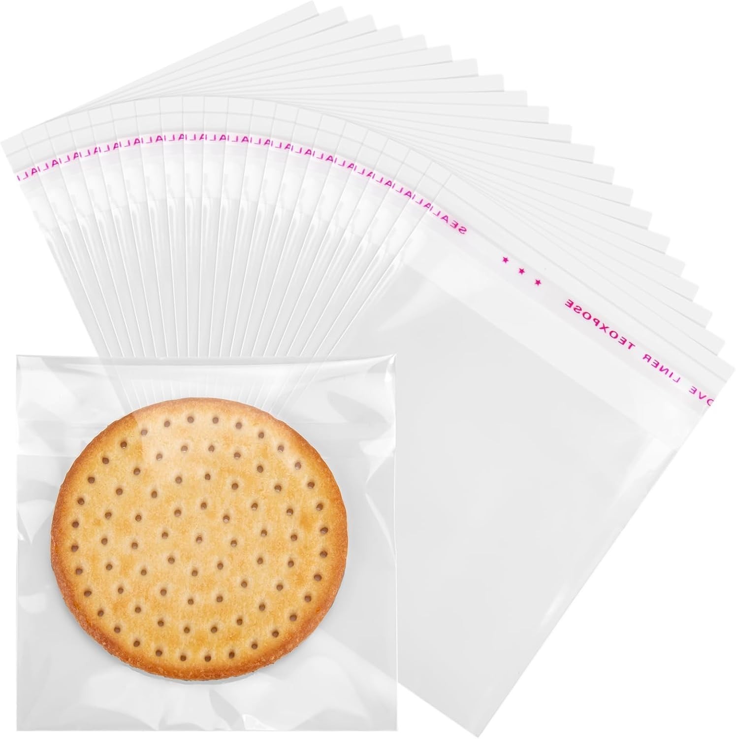 4X4 Inch 120Pcs Clear Cellophane Bags with Seal, Adhesive Cookie Bag for DIY,…