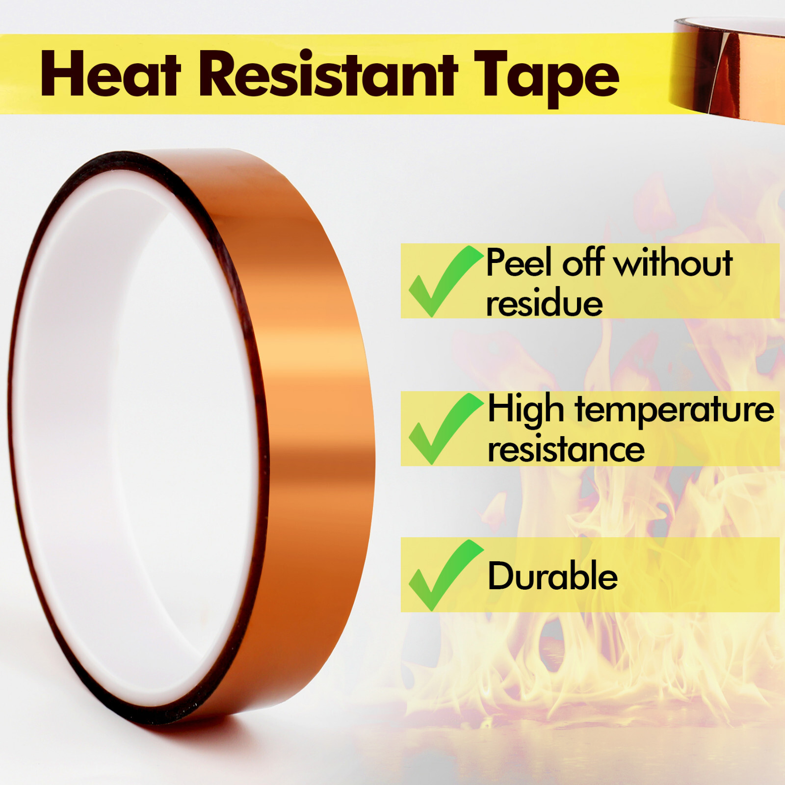 A-SUB 3 Rolls Polyimide High Temperature Heat Resistant Tapes 20 + 25mm Thermal