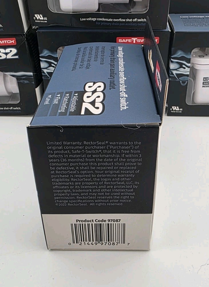 Lot of 6 NEW SAFE-T-SWITCH SS2 #97087 Condensate Overflow shut-off