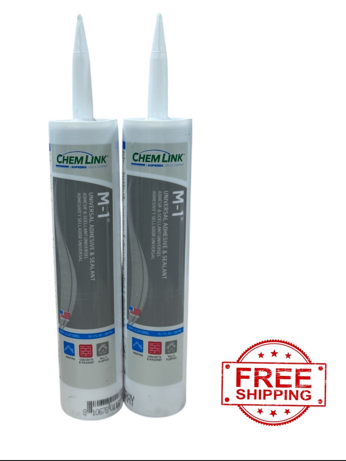 2X Chemlink M-1 Black Universal Structural Adhesive & Sealant Cartridge 2x NEW