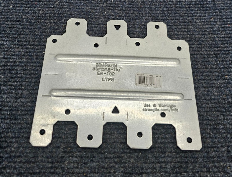 (QTY 2) Simpson Strong Tie 234762 Lat Tie Plate – 4.5 X 5.12 In. 20 Gauge, LTP5