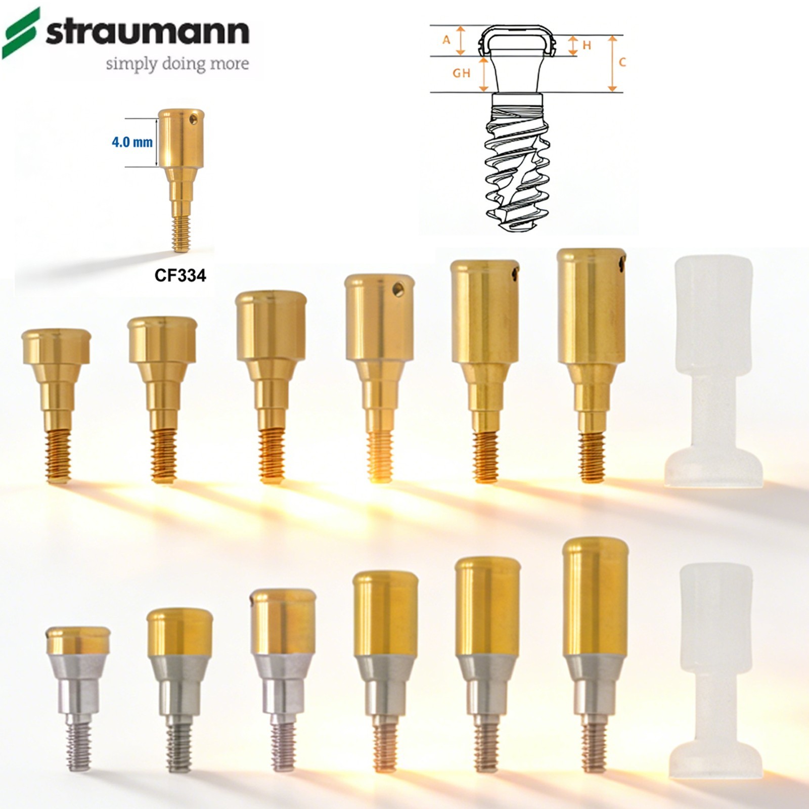 Dental Overdenture Locator Ti Abutment For Straumann Bone level Crossfit NC RC