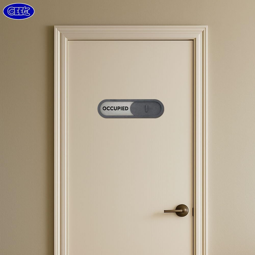 Vacant Occupied Slider Door Sign for Home Office – Premium MDF, 7.5 X 2.2 in (Br