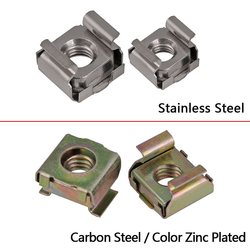 Cage Nuts M4 M5 M6 M8 Cabinet Nuts Rack Nuts 201, 304 Stainless Steel Color Zinc