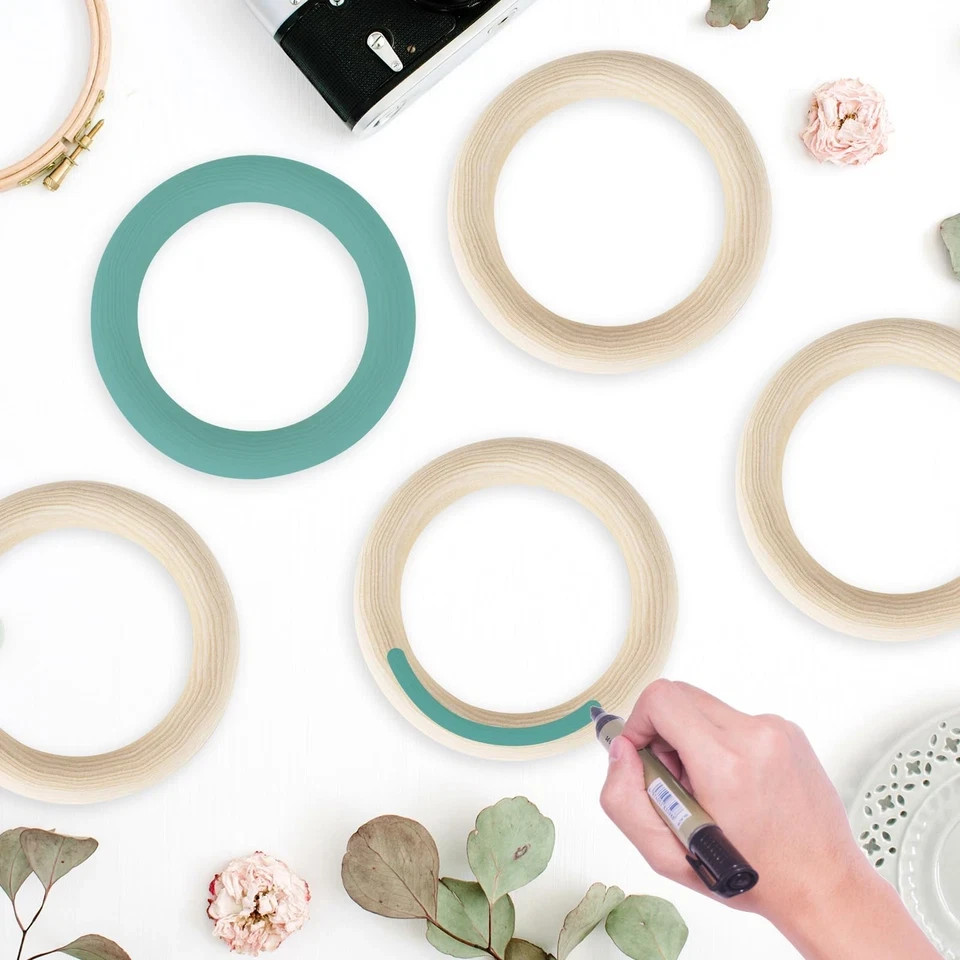 2 Inch Wooden Rings for Craft, 50Pack 50 mm Diameter Unfinished 50mm