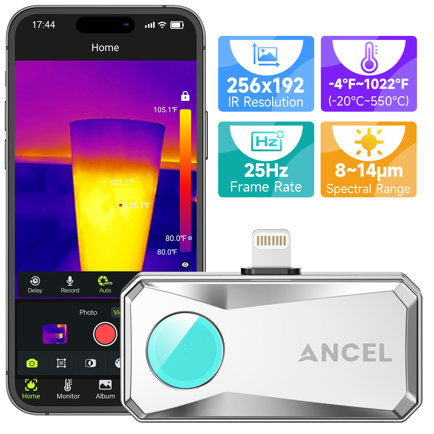 ANCEL IR101 256×192 Professional Thermal Imaging Camera for IOS USB Inspection