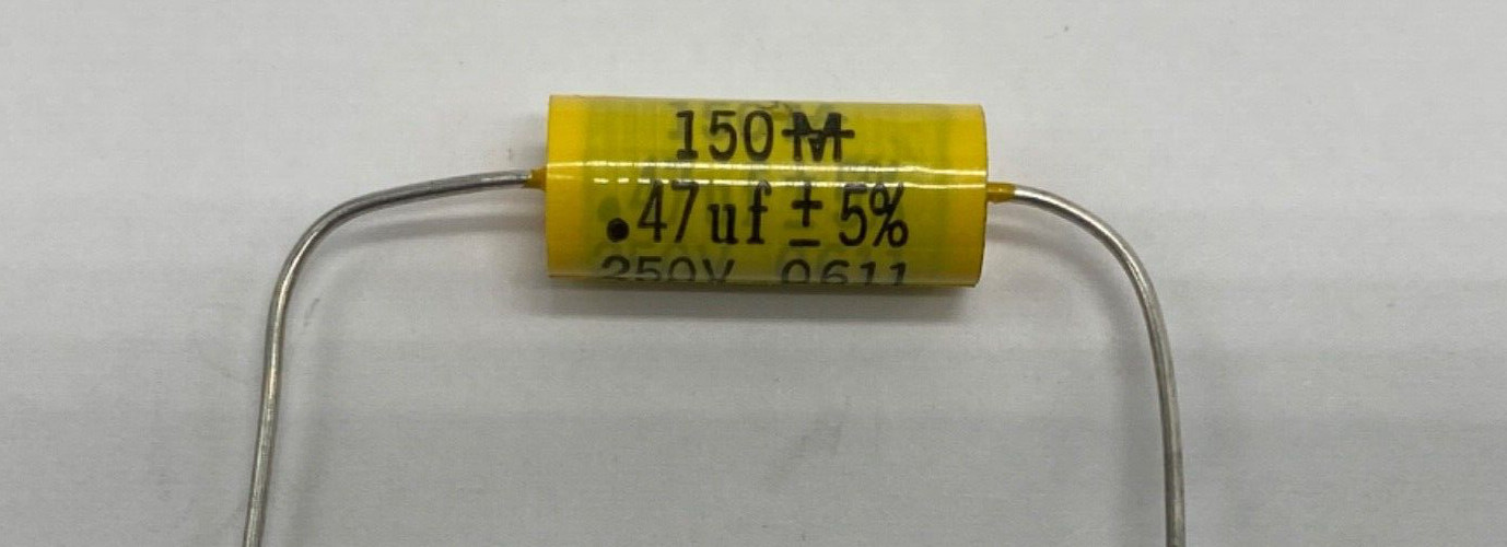Mallory 150M series metalized film capacitor axial lead 0.47uf/250v, 474J250V