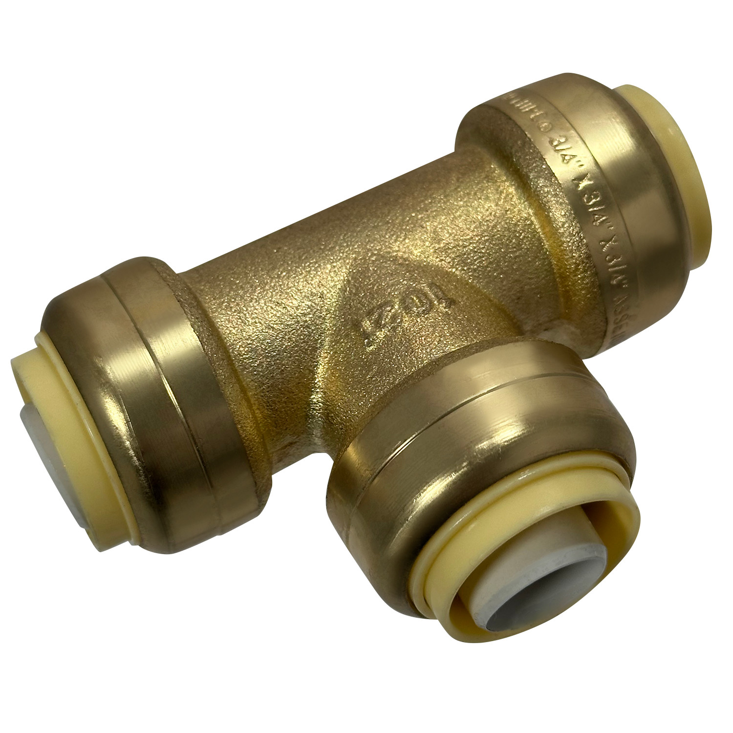 3/4″ PUSH FIT TEES (10 PIECES) – LEAD FREE BRASS 3/4 X 3/4 X 3/4