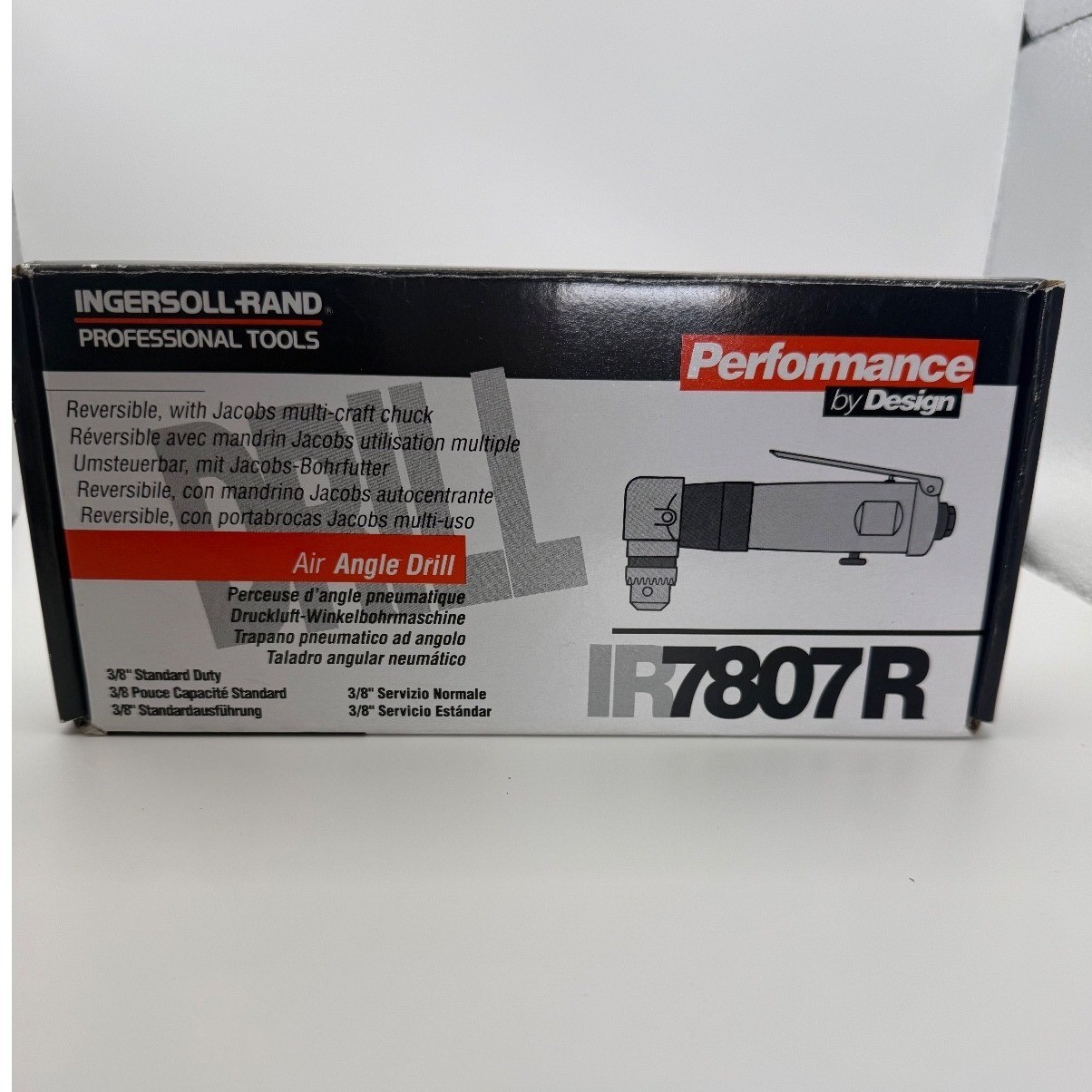 Ingersoll Rand NEW IR7807R 3/8″ Right Angle Reversible Air Drill 1800 RPM NIB