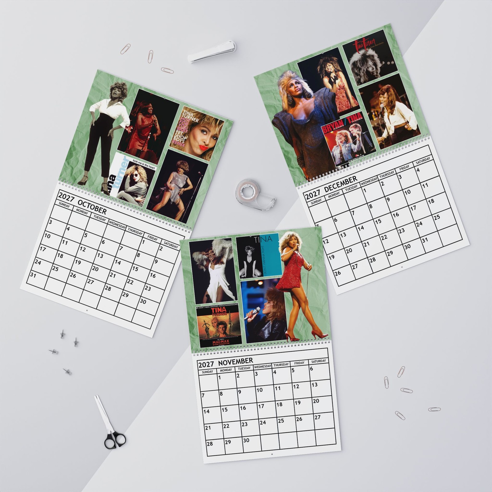 Tina Turner 2027 Wall Calendar – Home Decor, Music Fan Gifts, Monthly