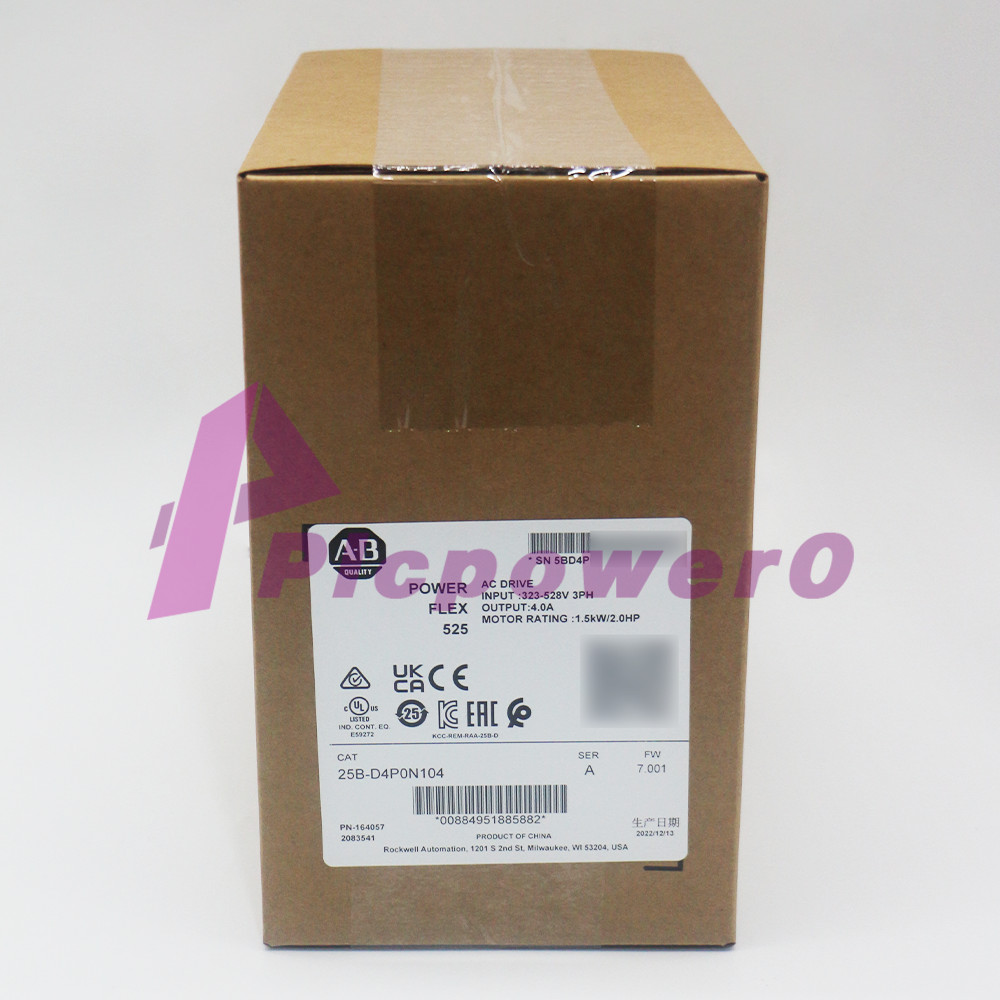 New Allen Bradley 25B-D4P0N104 PowerFlex 525 1.5kW (2Hp) AC Drive
