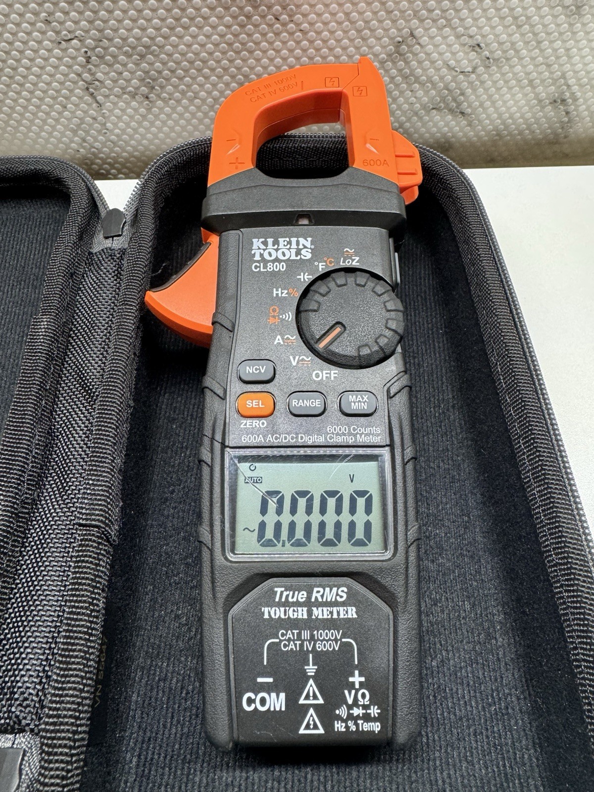 Klein Tools CL800 True RMS AC/DC Digital Clamp Meter w/ Leads Case Tested Works