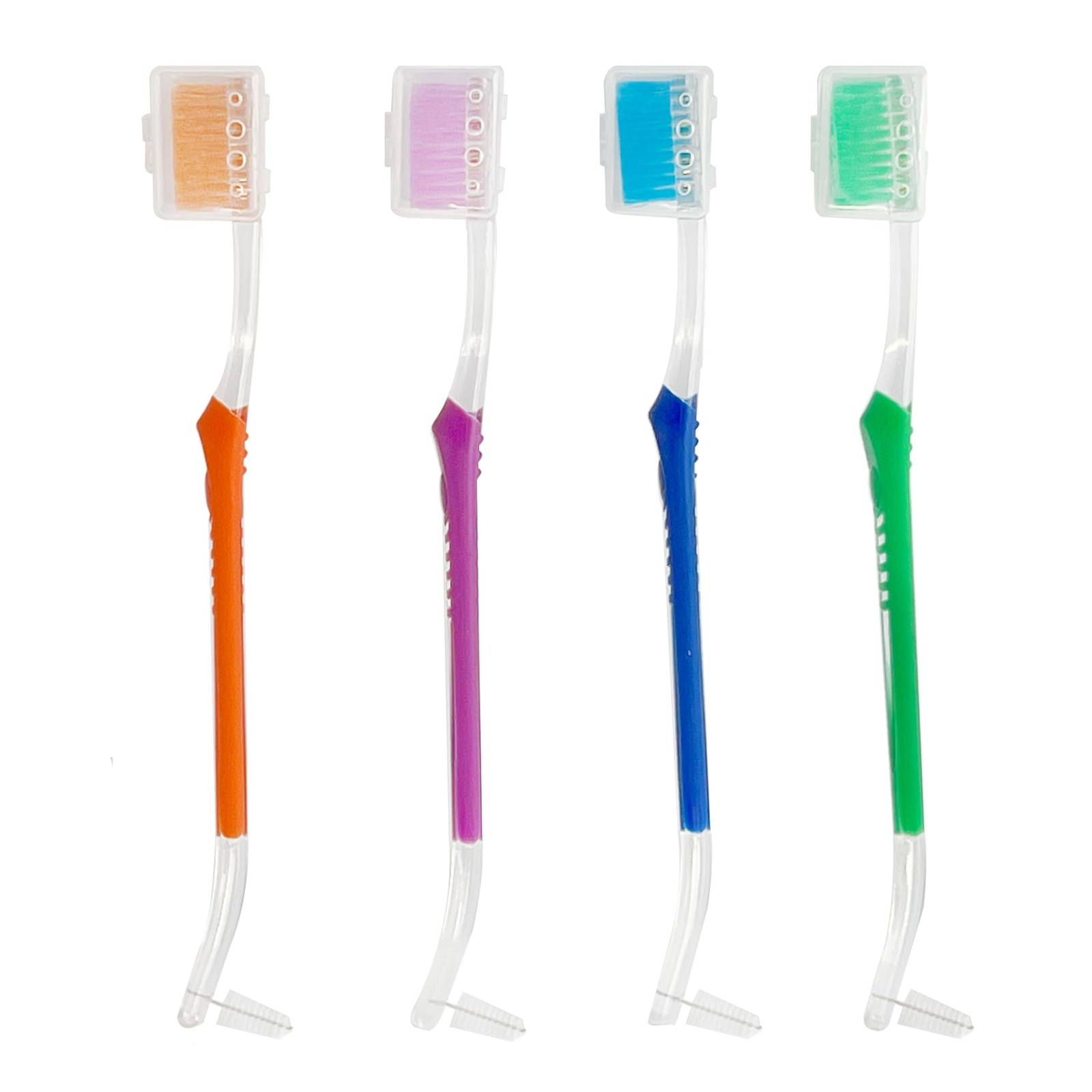 Ceonam 4-Pack Orthodontic Toothbrushes with Double-Ended Design – Multicolor
