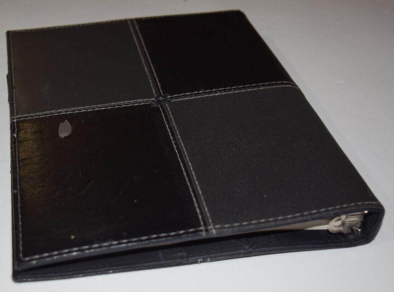 Hallmark Black Leather Writing Journal 3 Ring Lined Pages 9″ x7″