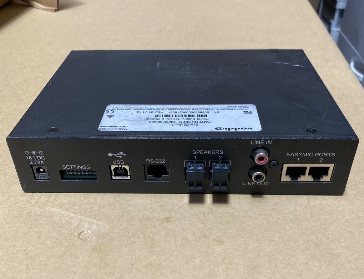 Vaddio 998-8536-000 EasyUSB AudioBRIDGE Mixer Amp No Power Adapter