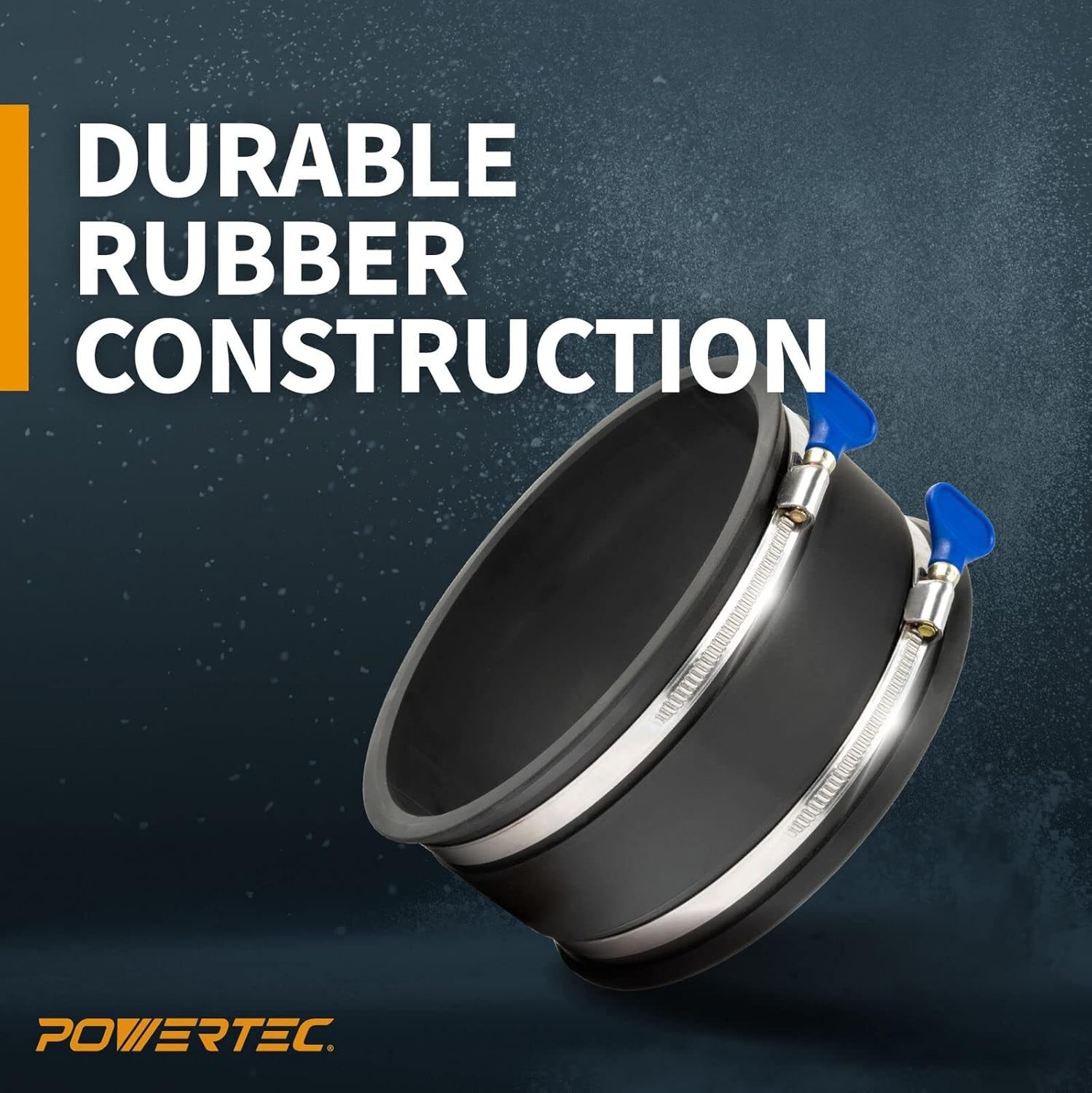 Durable 6″ OD to 4″ OD Dust Collection Reducer with Flex Cuff and Steel Clamps