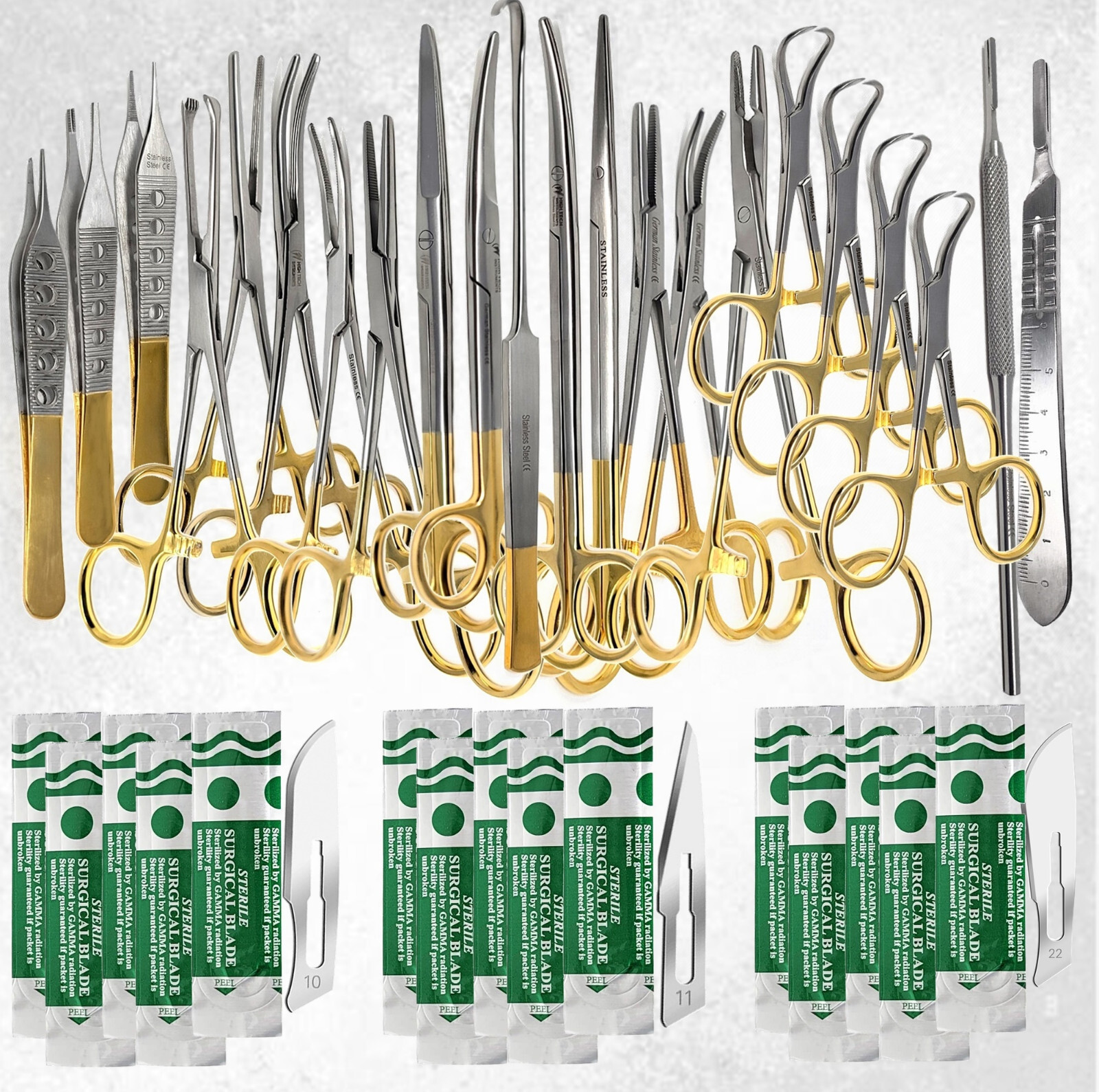 128 Pc Veterinary Canine Feline Spay Pack With Instrument Box & Practice Sutures