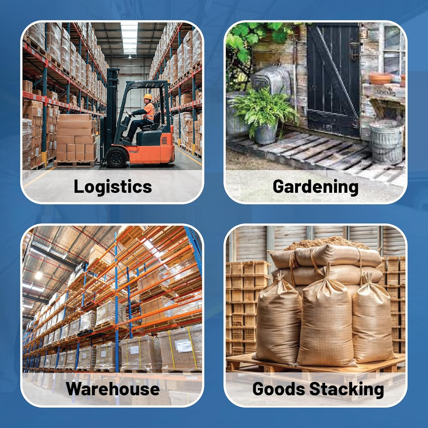 Heavy-Duty 48×24 Wooden Pallet Kit, 5-Pack, Stackable & Reusable, Pinewood