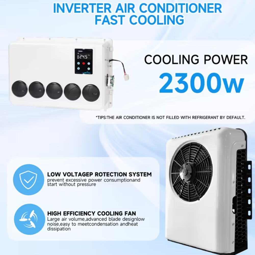 12000BTU Air Conditioner Mini Split A/C 12V For Semi Trucks Bus RV Caravan Vans