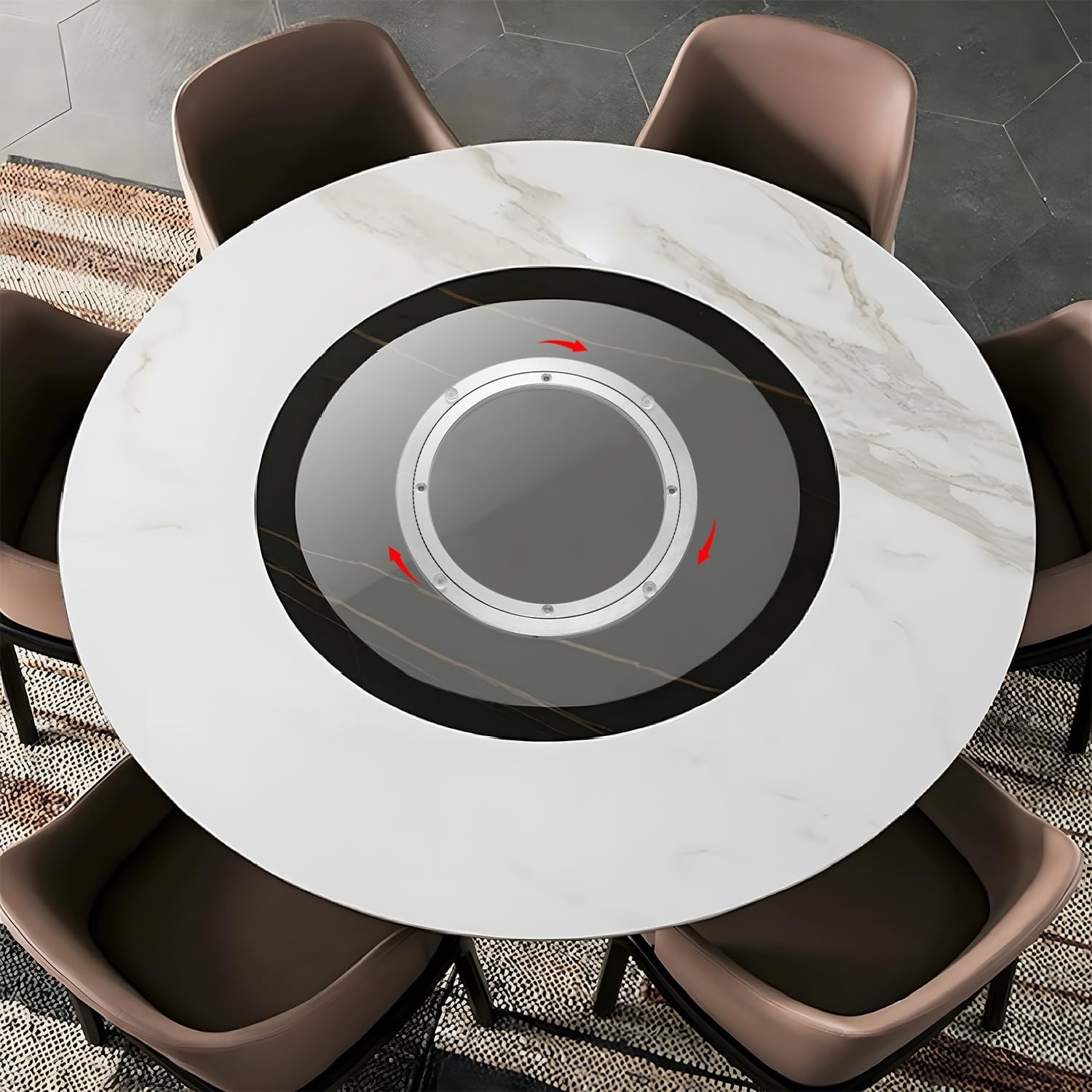 QDiShi 8 Inch Lazy Susan, Heavy Duty Swivel Turntable 8 Inch, Silvery