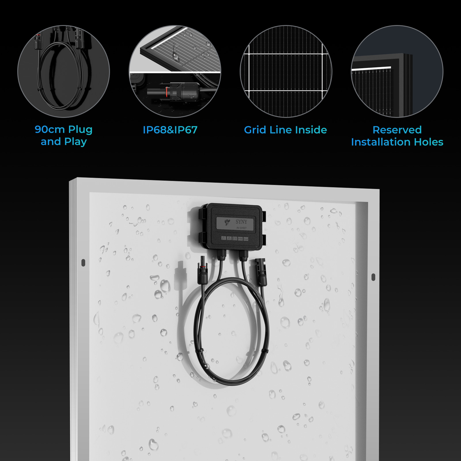300W Solar Panel Mono Portable Power Camping Home RV Battery Charge