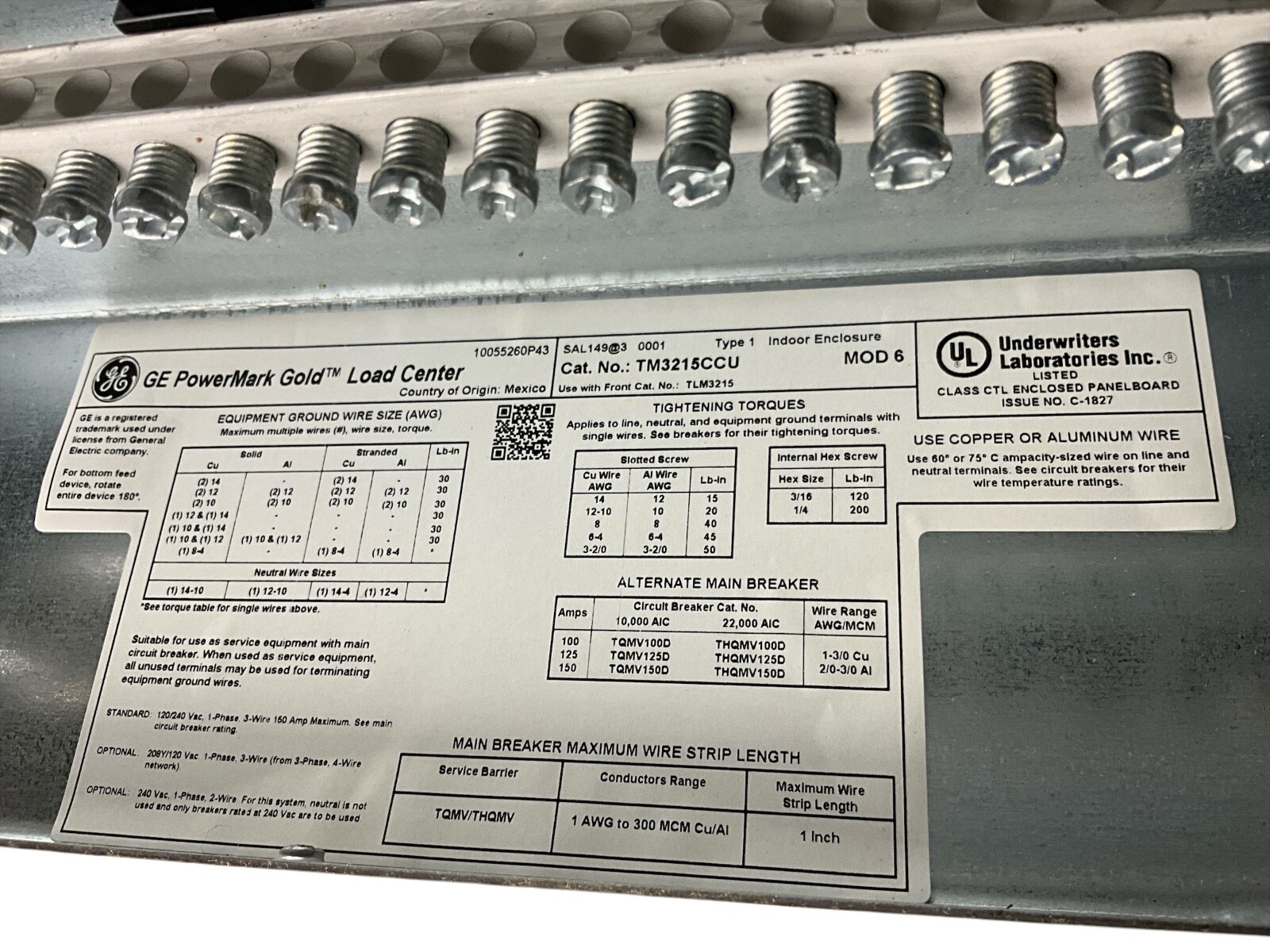 TM3215CCU Surface Mount/Flush Main Breaker Indoor Enclosure 150 Amp 32-Circuit