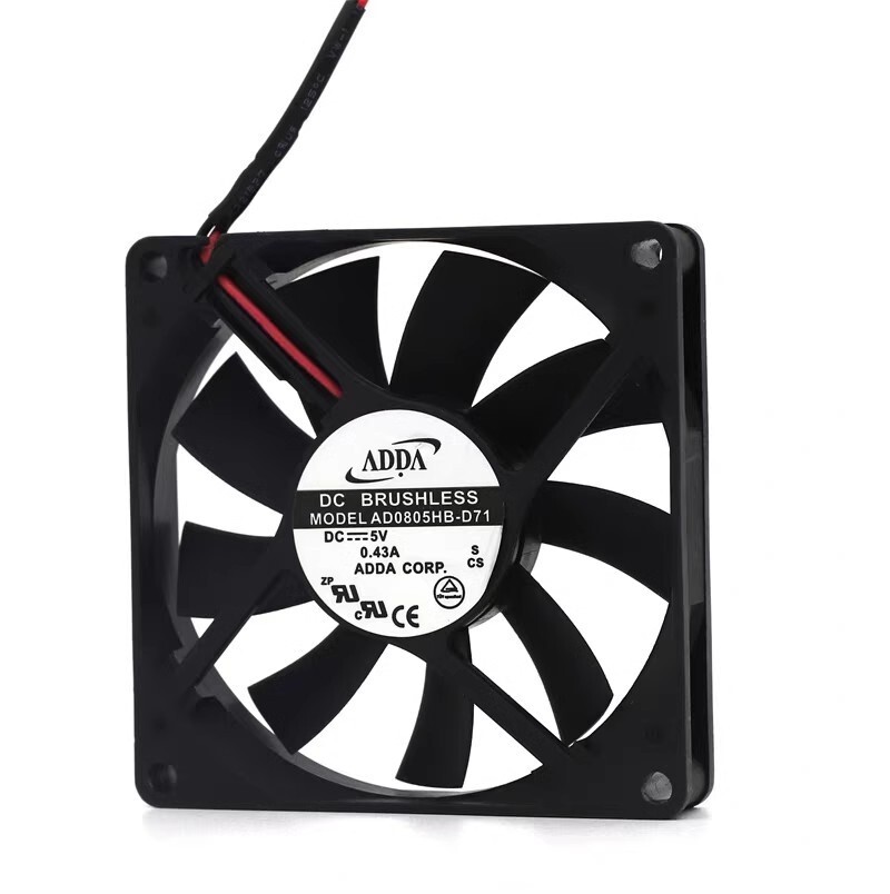 ADDA AD0805HB-D71 DC5V 0.43A 80*80*15MM 2-Wire Silent Cooling Fan