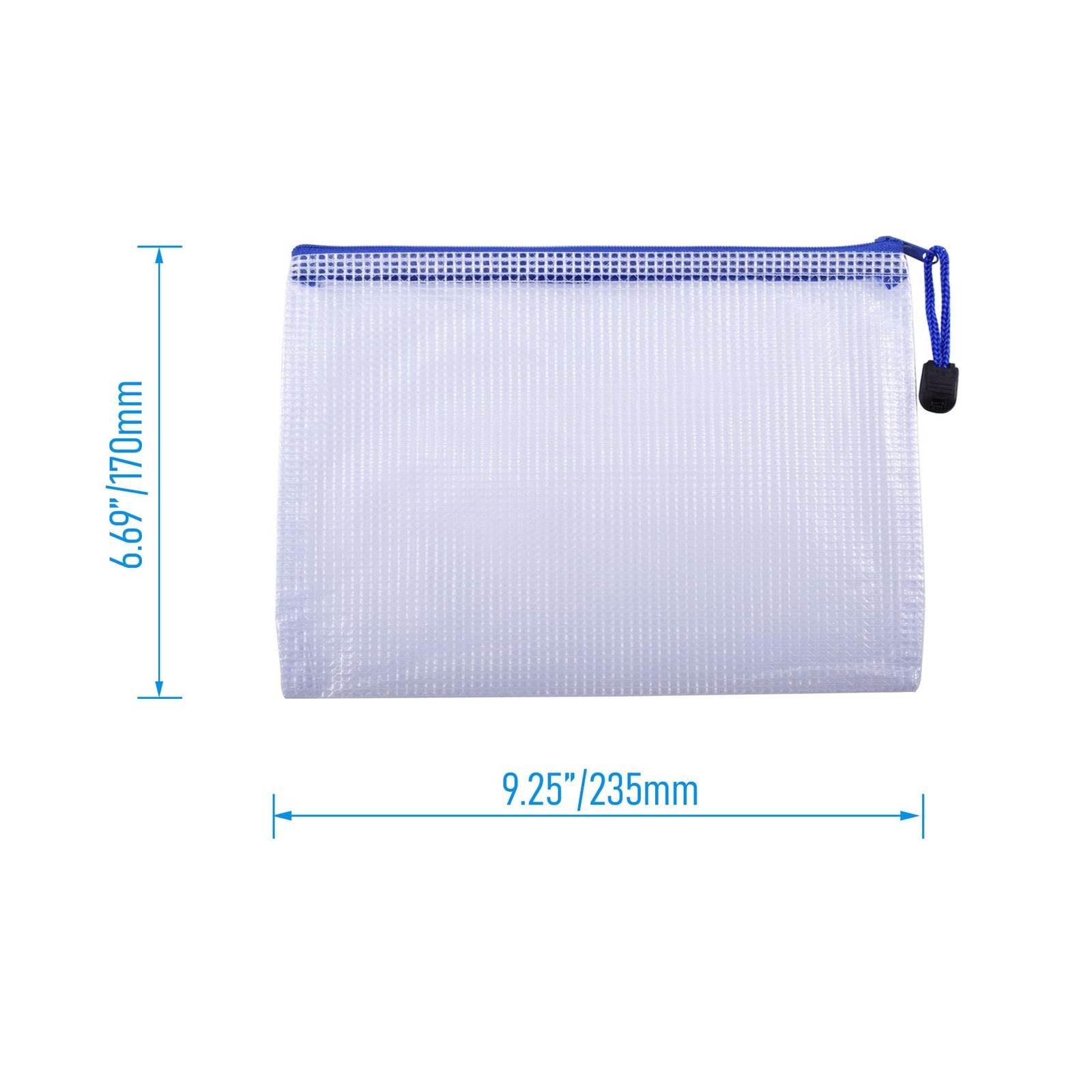 6 Pcs 9.25″ x 6.69″ A5 Sizes Mesh Zipper Pouch Bags, Mesh Bags with Zipper，Wa…