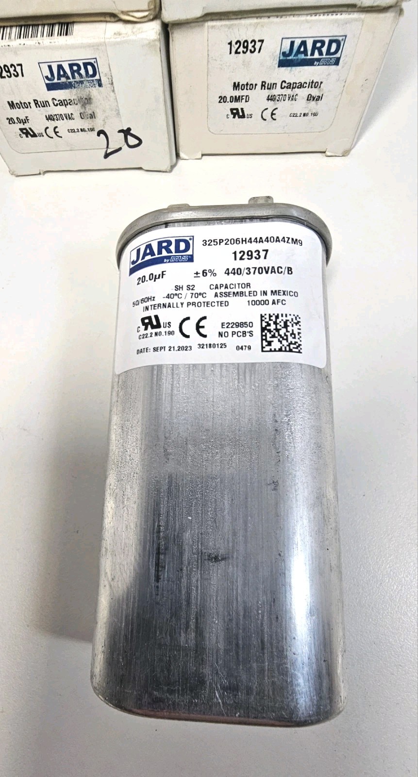 Pack Of 5 JARD by Mars 12937 Motor Run Capacitor 20.0 MFD, 440/370VAC, Oval