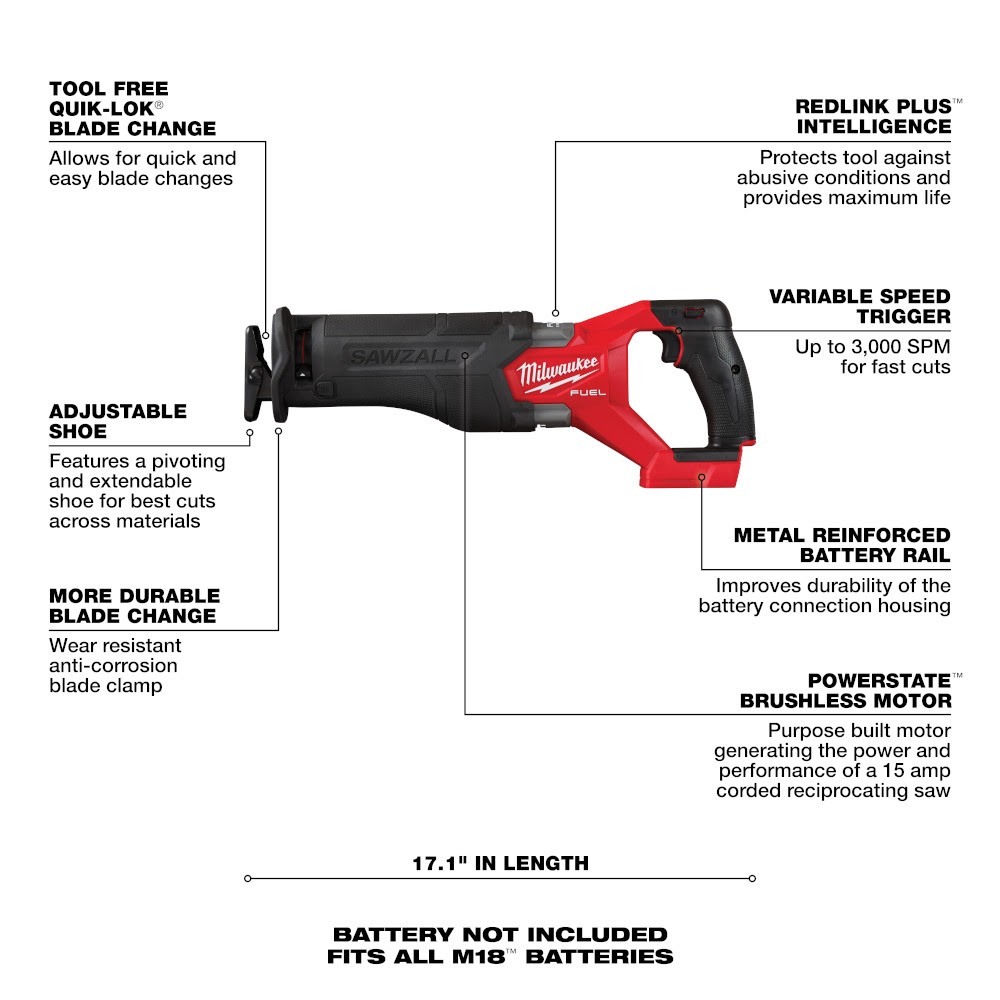 Milwaukee 3697-27 M18 Fuel 18V Lithium-Ion Cordless Brushless 7-Tool Combo Kit
