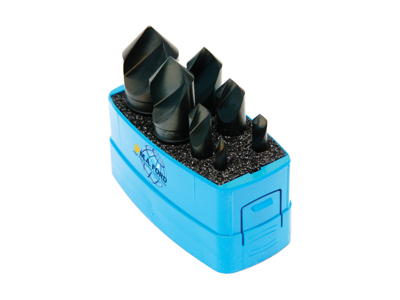 MA Ford 64100073, UniFlute Countersink Set 90-Deg., 7 PC. 3/16, 1/4, 3/8, 1/2, 5