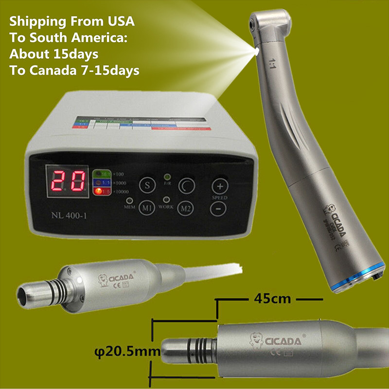 CICADA Dental Electric Motor E-Type Coupler+1:1 Reduction Contra Angle Handpiece