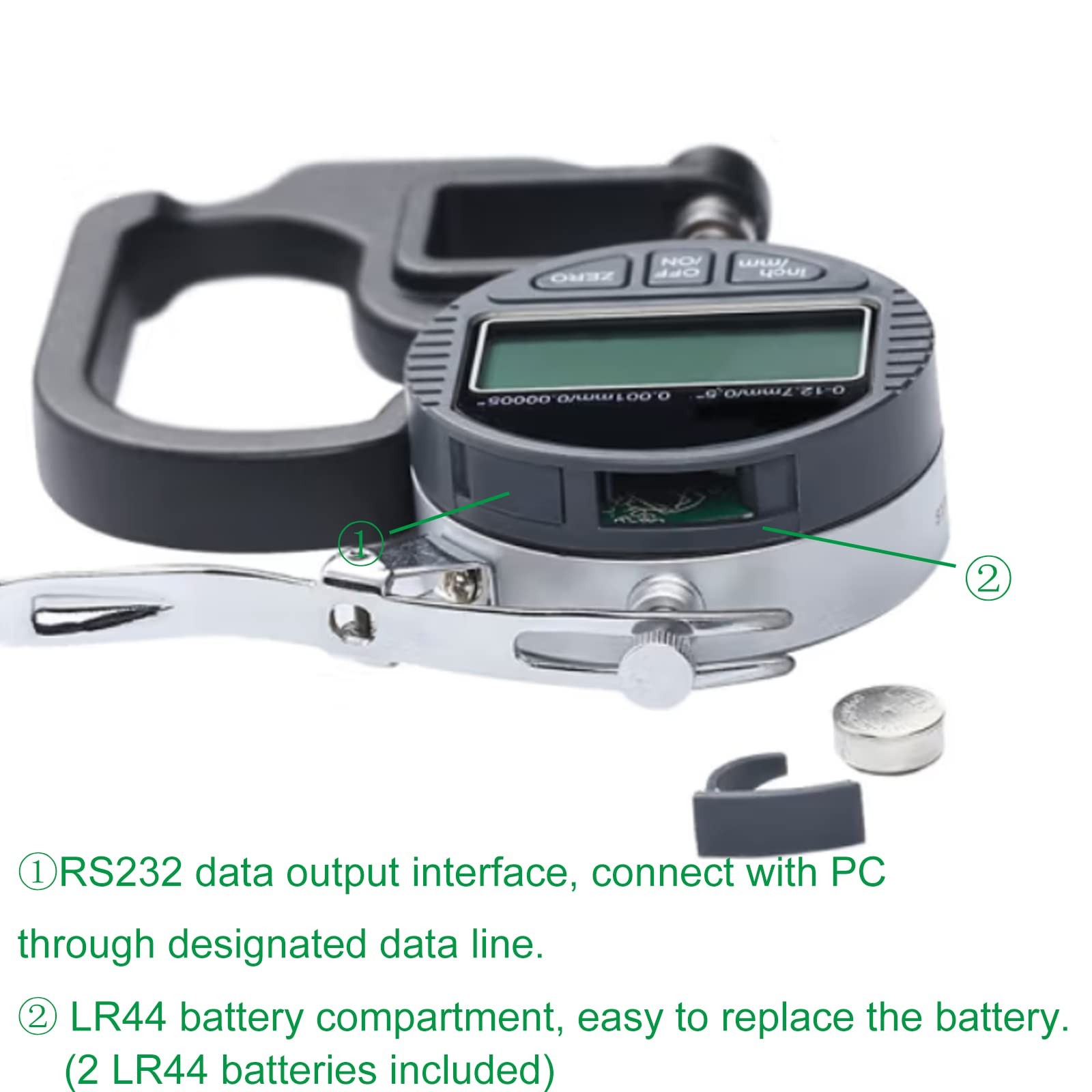 Digital Thickness Gauge 0.5 inch/12.7mm, 0.0005 inch/0.01mm, JYEASTZ Thicknes…