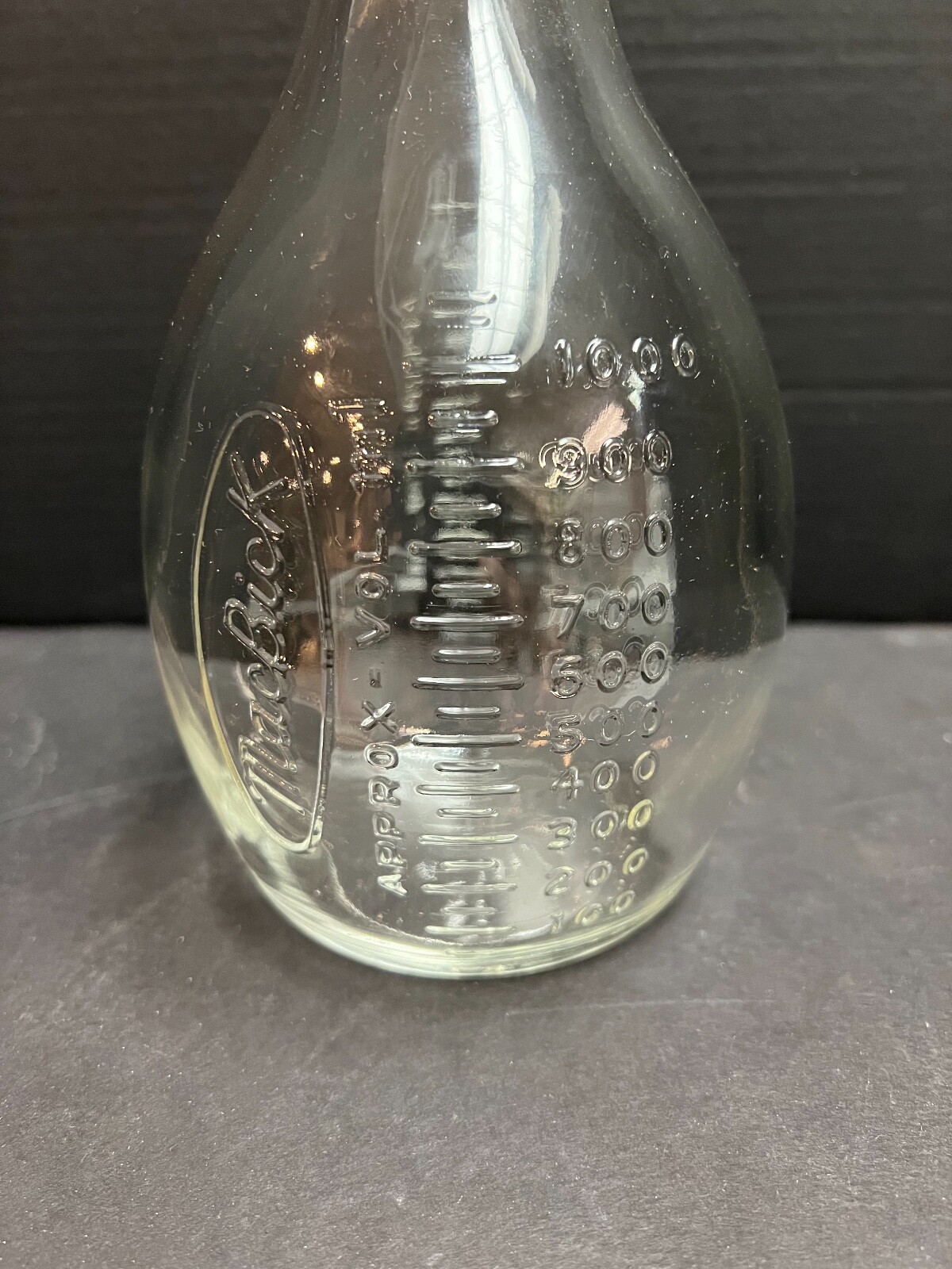 Vintage MacBick 1000 ML Glass Beaker 9” Antique Corning Borosilicate USA