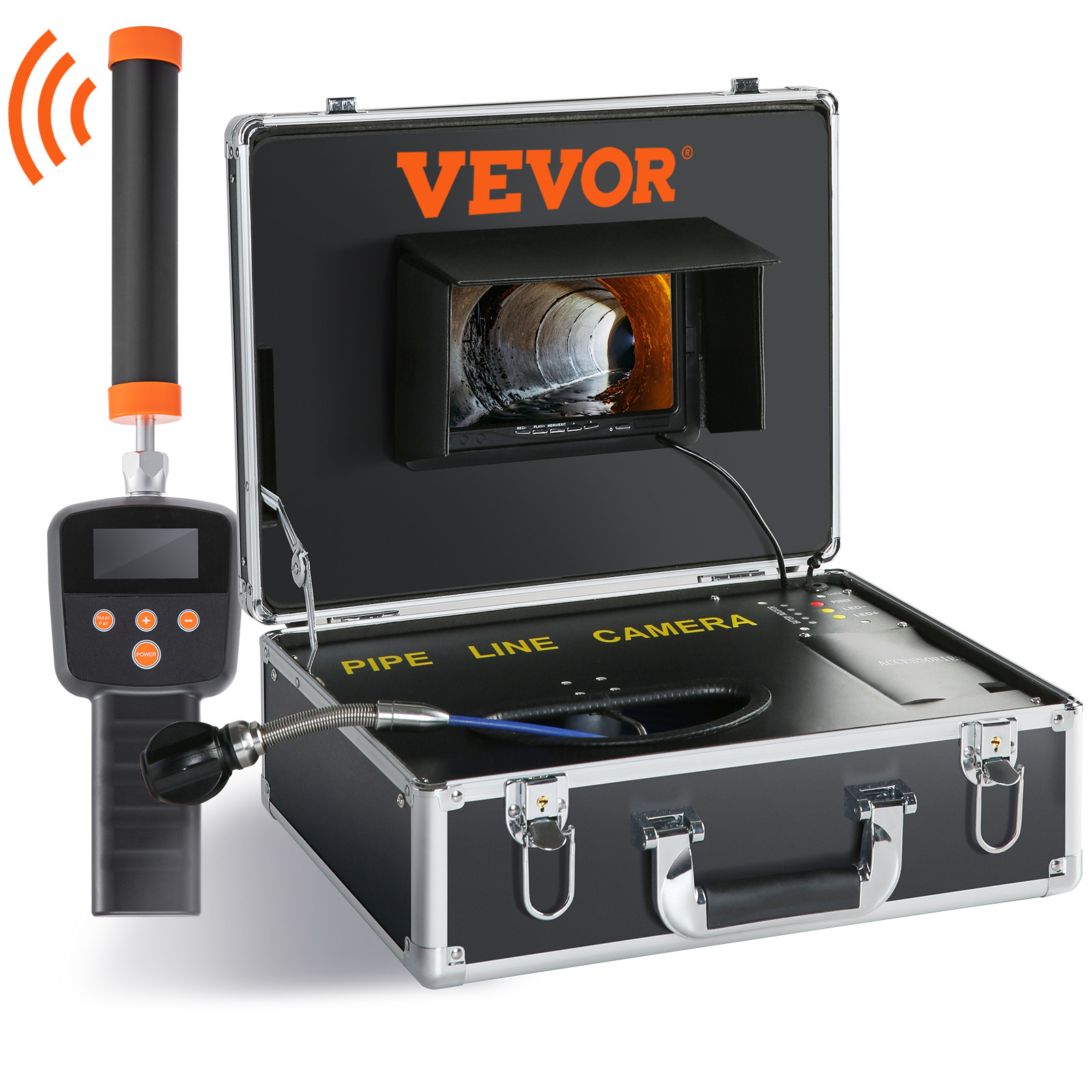 7″ 30m/100ft Sewer Camera Pipe Inspection Camera 1000TVL 512Hz Locator