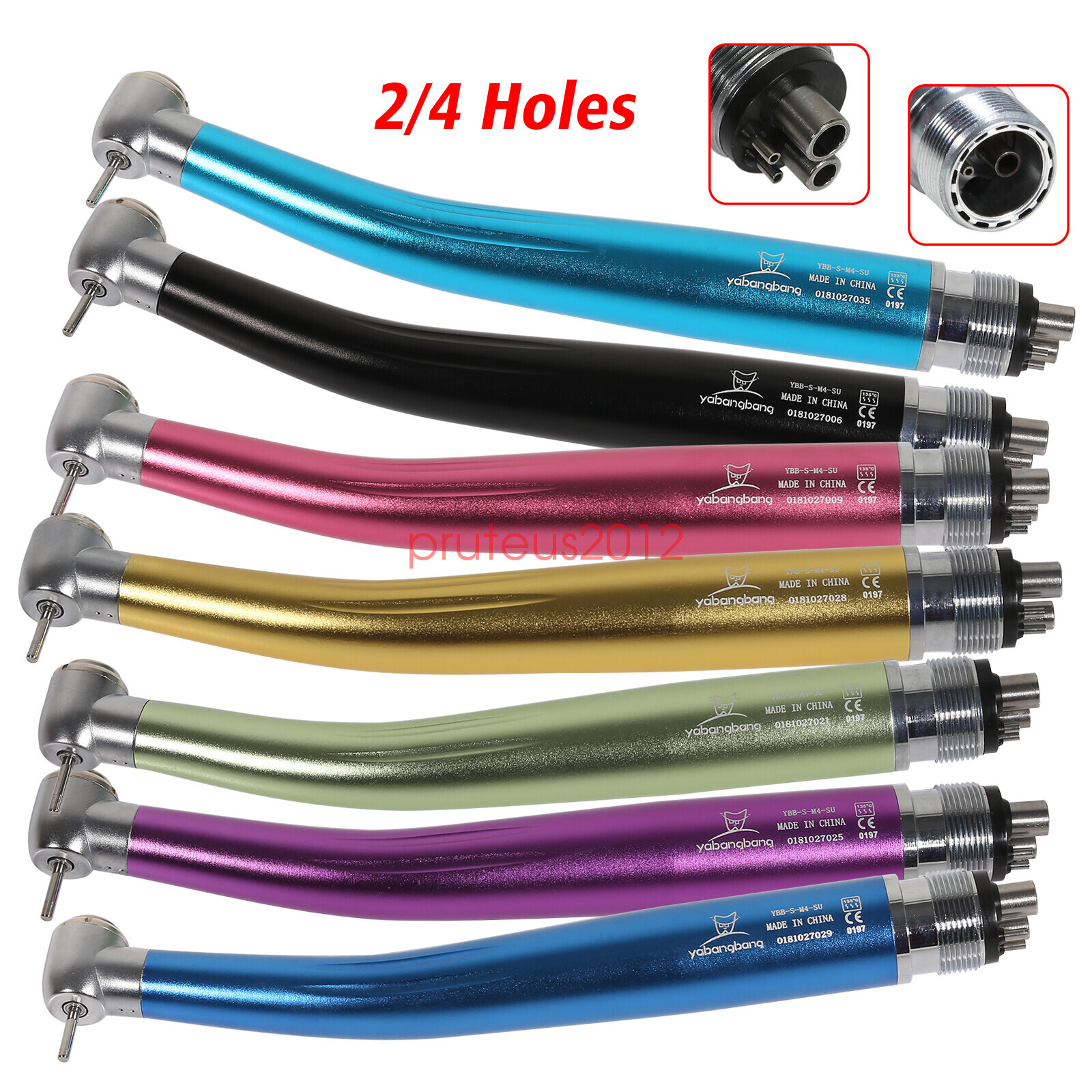 Yabangbang Dental High Speed Handpiece Turbine Push Button 4 Holes USA