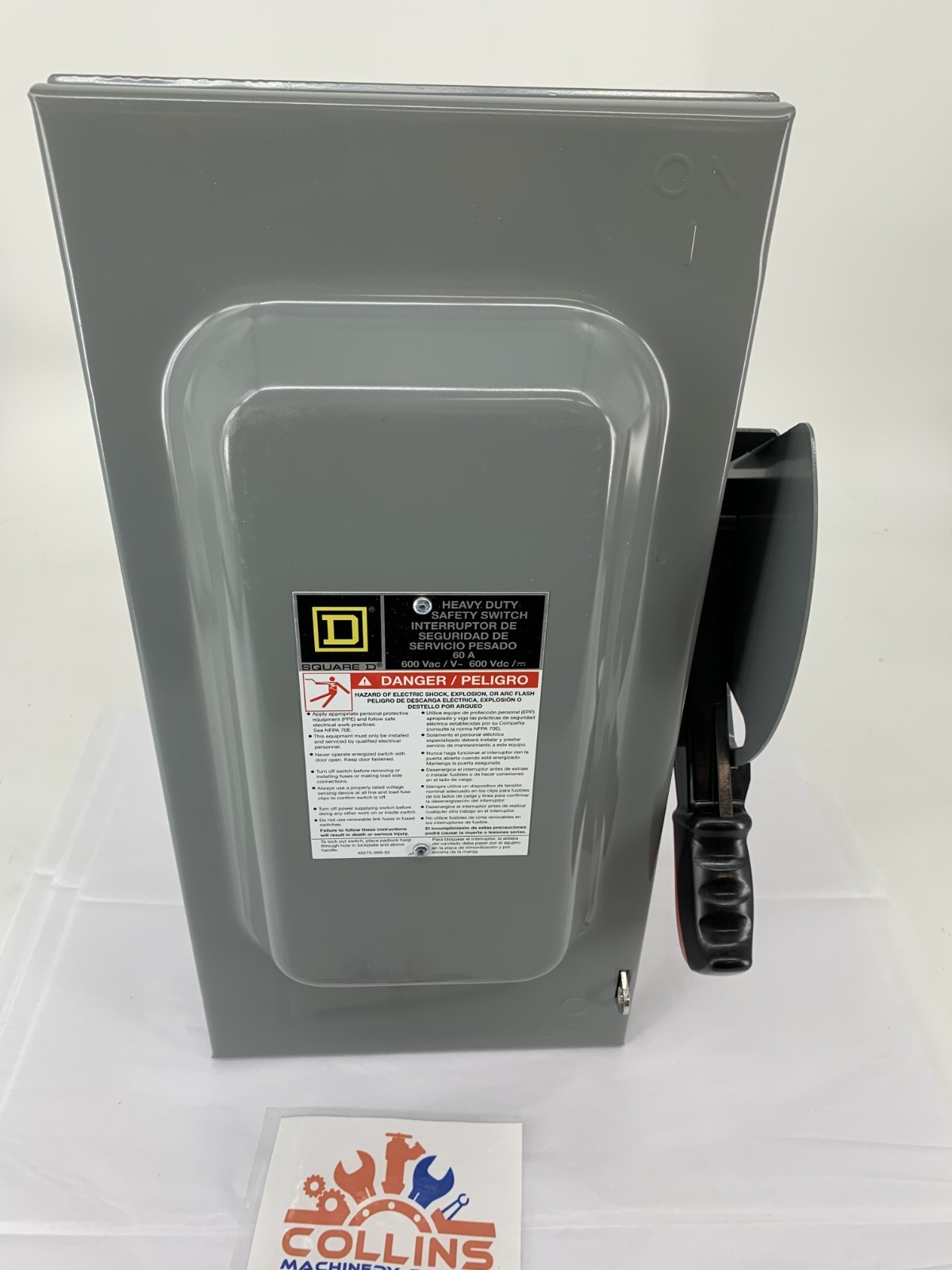 Square D H362 60A 600VAC 3P Heavy Duty Fusible Safety Switch Indoor NEMA 1