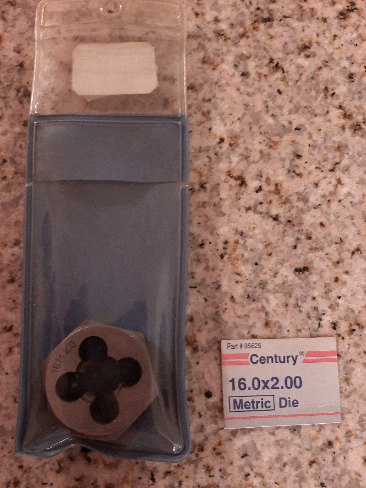 CENTURY DRILL AND TOOL 95625 Metric Carbon Steel Hex Die,16.0×2.00mm ships free