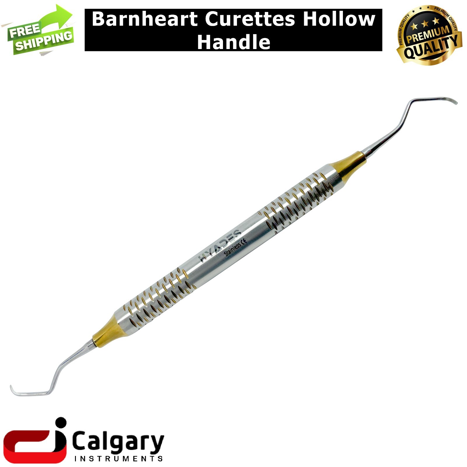 Dental Periodontal Probe Barnhart Curette Hollow Handle Calculus Plaque Remover
